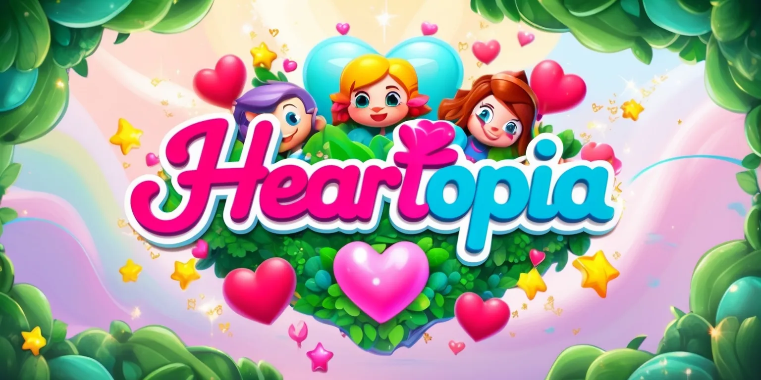 A vibrant and whimsical digital illustration of the Heartopia game, set against a soft pastel background with gentle, swirling patterns, featuring a mix of 2D and 3D elements, including cute and colorful cartoon characters with distinct facial features and expressive eyes, surrounded by lush greenery, sparkling hearts, and shimmering stars, with the game's logo prominently displayed in bold, cursive font with a bright pink and blue color scheme, and the overall composition is balanced and symmetrical, with a sense of depth and dimensionality, inviting the viewer to step into the enchanting world of Heartopia.